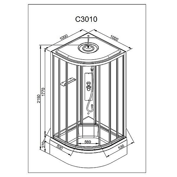 Душевая кабина AvaCan C Серия C3010 100х100 стандартная купить в интернет-магазине Sanbest