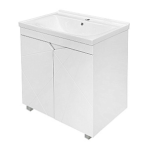Тумба с раковиной Loranto Оптимум 80 CS00106208 белая для ванной в интернет-магазине Sanbest