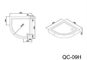 Душевой поддон Black&White Stellar Wind QC-09H 900x900 купить в интернет-магазине Sanbest