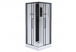 Душевая кабина Esbano ESKM100CKR 100х100 стекло прозрачное/профиль черный матовый купить в интернет-магазине Sanbest