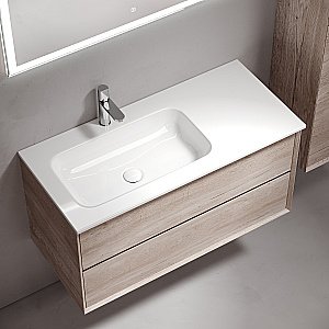 Тумба с раковиной Sancos Marmi 2.0 MR2.0100LEG дуб галифакс натуральный для ванной в интернет-магазине Sanbest