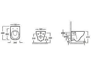 Унитаз подвесной Jacob Delafon STRUKTURA EDF102-00 безободковый купить в интернет-магазине Sanbest