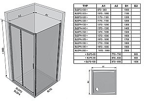 Душевая дверь Ravak Blix BLDP2-120 профиль сатин/стекло прозрачное купить в интернет-магазине Sanbest