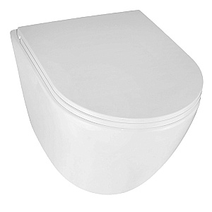 Унитаз подвесной Azario Eclat AZ-2381-A белый, безободковый, с крышкой микролифт, слив торнадо купить в интернет-магазине Sanbest