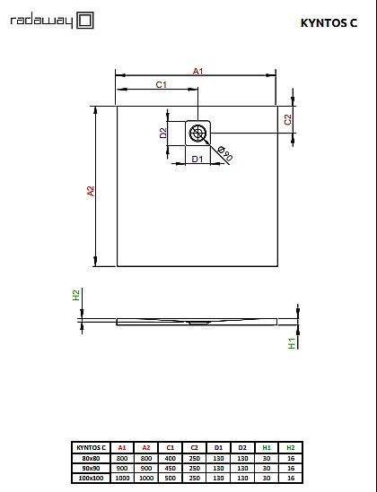 Душевой поддон Radaway Kyntos C 100x100 HKC100100-54 черный купить в интернет-магазине Sanbest