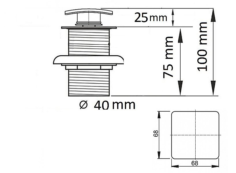 Донный клапан без перелива Ceramalux RD006 купить в интернет-магазине сантехники Sanbest