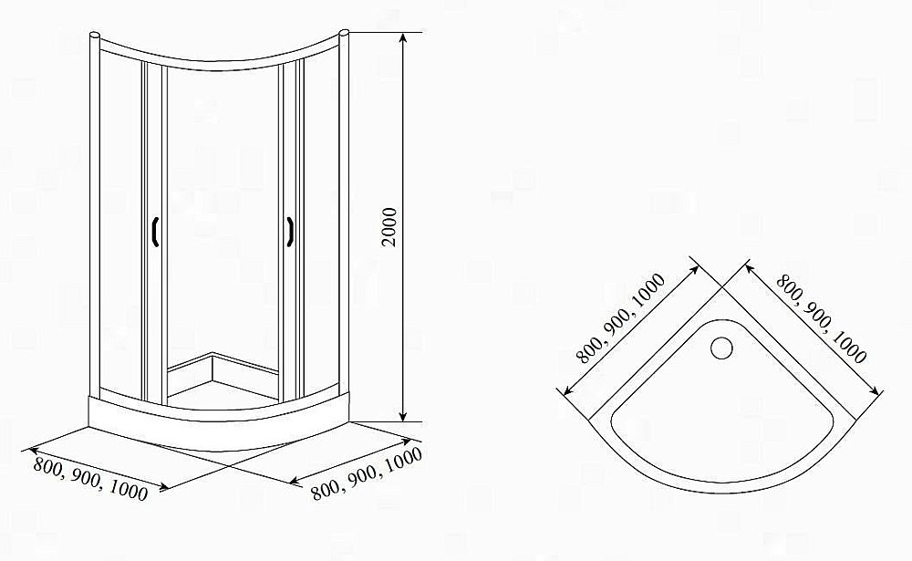 Душевой уголок TIMO TL-9001 90x90 стекло матовое купить в интернет-магазине Sanbest