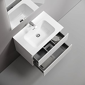 Тумба с раковиной Sancos Snob R 70 SNR70W белая матовая для ванной в интернет-магазине Sanbest