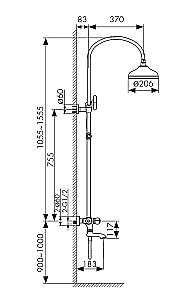 Душевая система Kaiser Aria 03182-1 бронза купить в интернет-магазине сантехники Sanbest