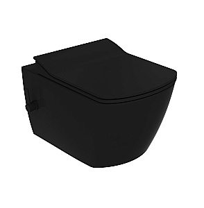 Унитаз подвесной Creavit Elegant EG321-34KK00E-0002 угольно-чёрный, безободковый, с функцией биде купить в интернет-магазине Sanbest