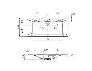 Тумба с раковиной Акватон Брук 100 2 ящика дуб феррара для ванной в интернет-магазине Sanbest