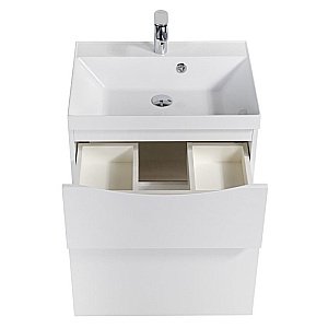Тумба с раковиной BelBagno MARINO H60-2C-SO-BL-P 60 Bianco Lucido для ванной в интернет-магазине Sanbest