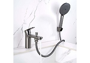 Смеситель на борт ванны Aquatek Ника AQ1844BGM оружейная сталь купить в интернет-магазине сантехники Sanbest