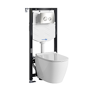 Унитаз WasserKraft Vils 56TLT.010.ME.BN01.H002 белый глянцевый, с крышкой микролифт, с инсталляцией, безободковый купить в интернет-магазине Sanbest
