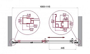 Душевая дверь BelBagno LUCE-BF-1-110-C-ORO стекло прозрачное/профиль золото купить в интернет-магазине Sanbest