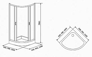 Душевой уголок TIMO TL-9001 90x90 стекло матовое купить в интернет-магазине Sanbest