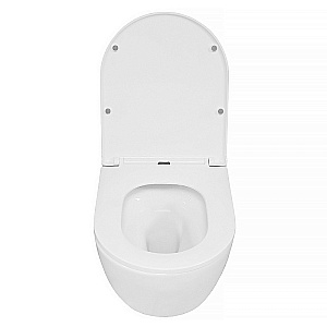 Унитаз подвесной Azario Blanco AZ-9003WT белый, безободковый, с крышкой микролифт, слив торнадо купить в интернет-магазине Sanbest