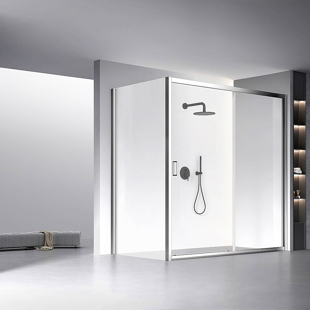 Душевой уголок Veconi Rovigo RV060-19090-01-C5 190х90 стекло прозрачное/профиль хром купить в интернет-магазине Sanbest