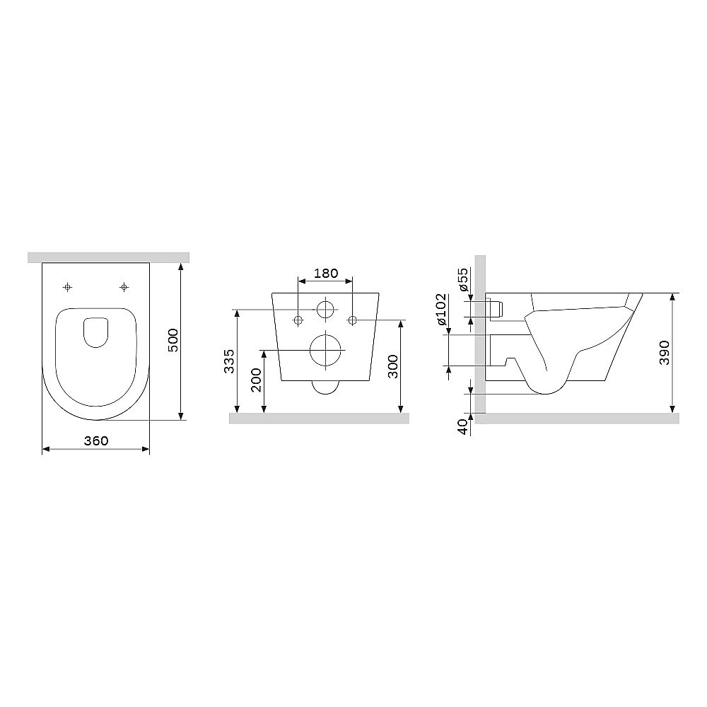 Унитаз подвесной AM.PM Sense C741701SC белый, безободковый купить в интернет-магазине Sanbest