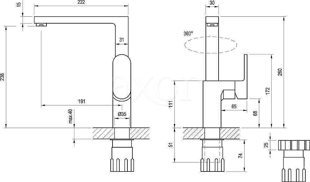 Смеситель для кухни Ravak Chrome CR 016.00 купить в интернет-магазине сантехники Sanbest
