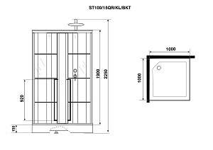 Душевая кабина Niagara Standart ST100/15Q/KL/BKT 100х100 купить в интернет-магазине Sanbest