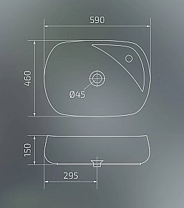 Раковина накладная Gid Lago 59 N9048 51185 белая купить в интернет-магазине Sanbest