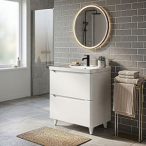 Тумба с раковиной Azario Lotos 70/2 Н CS00081986 белая для ванной в интернет-магазине Sanbest