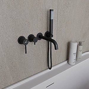 Смеитель для ванны Oliveeka Y OL-889017-MB черный матовый купить в интернет-магазине сантехники Sanbest