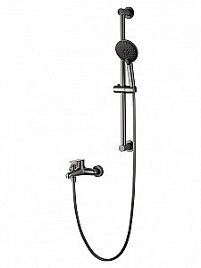 Смеситель для ванны с душевым гарнитуром WONZON & WOGHAND ALFA WW-AE3205-BGG темный графит купить в интернет-магазине сантехники Sanbest