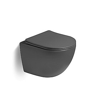 Унитаз подвесной Vincea Globo VT1-14STMA безободковый, смыв торнадо, с крышкой микролифт, антрацит матовый купить в интернет-магазине Sanbest