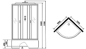 Душевая кабина Niagara Classic 67091414G 100x100 с гидромассажем купить в интернет-магазине Sanbest