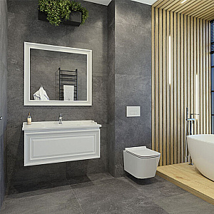 Тумба с раковиной Caprigo Ponza-A 120 белая для ванной в интернет-магазине Sanbest