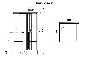 Душевая кабина Niagara Standart ST100/15Q/KL/BKT 100х100 купить в интернет-магазине Sanbest
