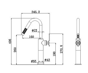 Смеситель для раковины Bronze de Luxe 1760'S Loft 3352SB купить в интернет-магазине сантехники Sanbest