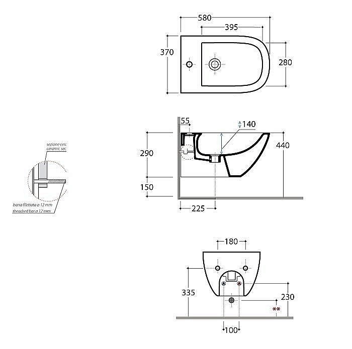Биде подвесное GLOBO Stockholm LAS09.BI*1 купить в интернет-магазине Sanbest