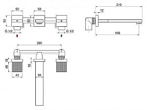 Смеситель для раковины Cezares Prizma BLI3 золото купить в интернет-магазине сантехники Sanbest