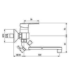 Смеситель для ванны Vidima Logik BA281AA купить в интернет-магазине сантехники Sanbest