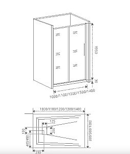 Душевая дверь Good Door IDEA WTW-140-C-B стекло прозрачное/профиль черный купить в интернет-магазине Sanbest