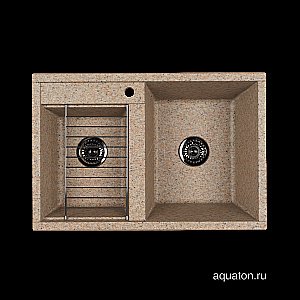 Мойка для кухни Акватон Делия 78 DBL 1A723132DE220 бежевый купить в интернет-магазине сантехники Sanbest