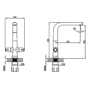 Смеситель для кухни Kaiser Topaz 17133 купить в интернет-магазине сантехники Sanbest
