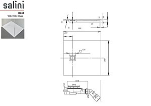 Душевой поддон Salini OASI 120321MRF S-Stone 90x90 матовый купить в интернет-магазине Sanbest