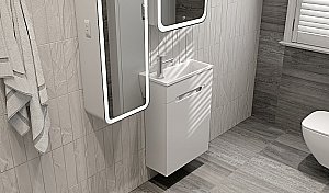 Тумба с раковиной Jorno Modul 50 белая для ванной в интернет-магазине Sanbest