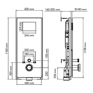 Инсталляция для унитаза WasserKraft Abens 20TLT.010.ME.WH.PG03  черная панель/кнопка золото глянец купить в интернет-магазине сантехники Sanbest