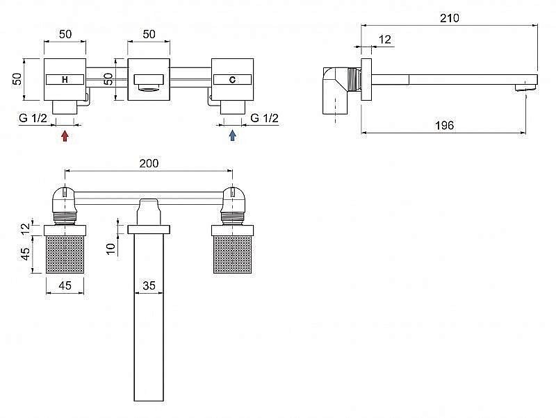 Смеситель для раковины Cezares Prizma BLI3 золото купить в интернет-магазине сантехники Sanbest