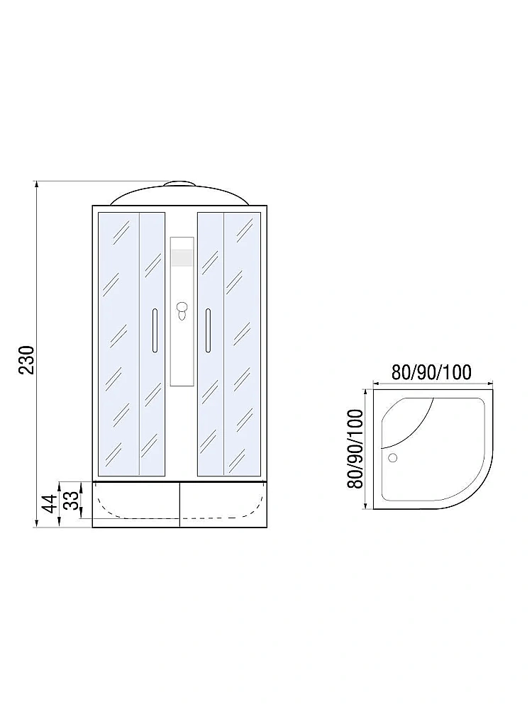 Душевая кабина River DESNA XL 80/43 MT купить в интернет-магазине Sanbest