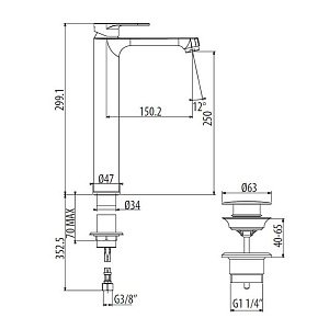 Смеситель для раковины Gattoni H2Omix7000 7006070C0 купить в интернет-магазине сантехники Sanbest