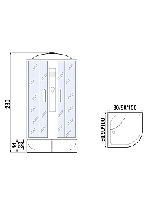 Душевая кабина River DESNA XL 80/43 MT купить в интернет-магазине Sanbest