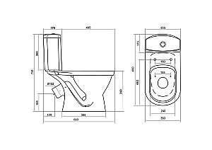 Унитаз-компакт Santek Алькор 1WH302196 с бачком, с крышкой купить в интернет-магазине Sanbest