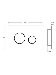 Кнопка для инсталляции Cezares LUX-GN-BORO-C черная глянцевая, хром купить в интернет-магазине сантехники Sanbest