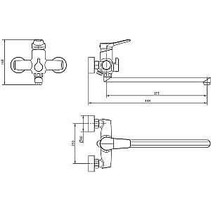 Смеситель для ванны Kaiser Sena 74055 купить в интернет-магазине сантехники Sanbest